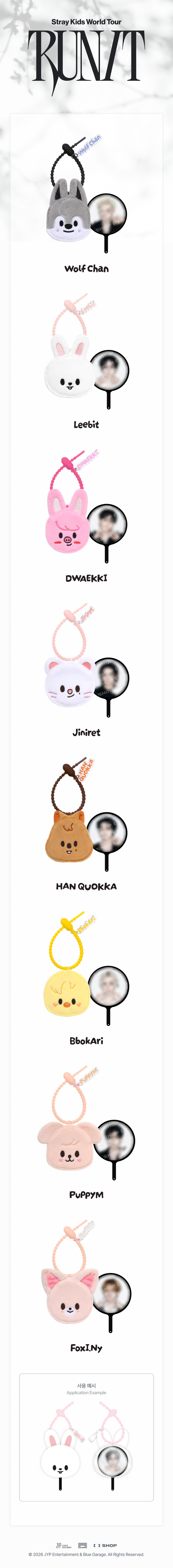 PRE-ORDER!! STRAY KIDS - SKZOO PLUSH MINI PICKET KEYRING <RUN IT WORLD TOUR> (Official MD)