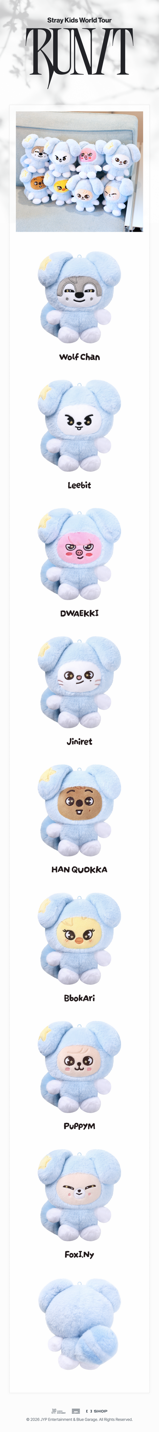 PRE-ORDER!! STRAY KIDS - SKZOO PLUSH in TASY <RUN IT WORLD TOUR> (Official MD)
