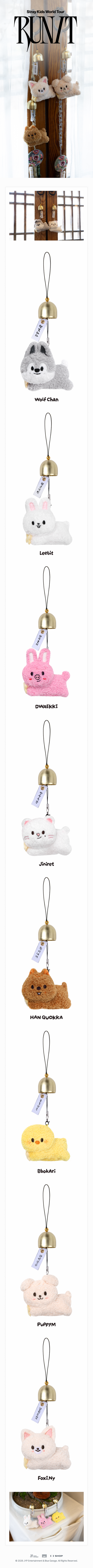PRE-ORDER!! STRAY KIDS - SKZOO PLUSH DOOR BELL KEYRING <RUN IT WORLD TOUR> (Official MD)