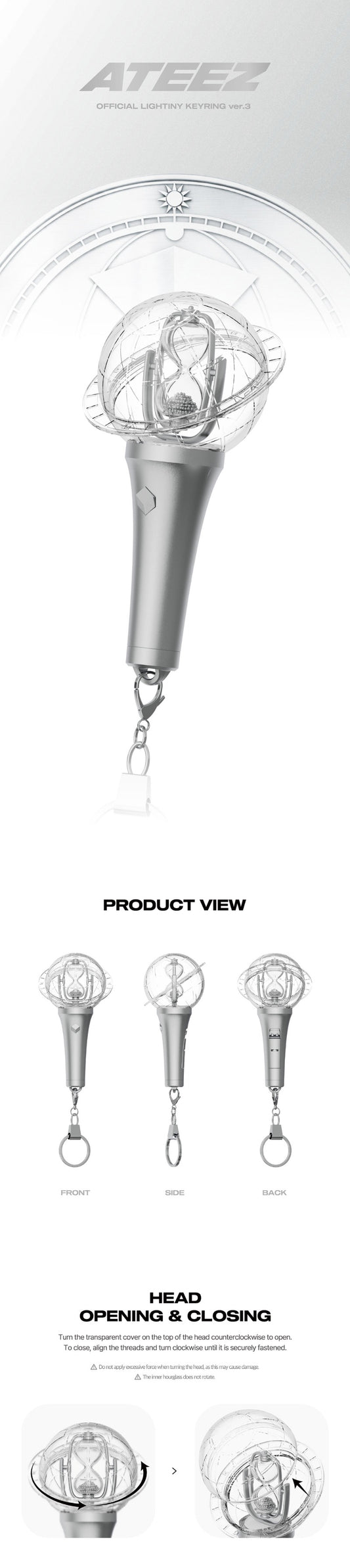 PRE-ORDER!! ATEEZ OFFICIAL LIGHTSTICK KEYRING Version 3