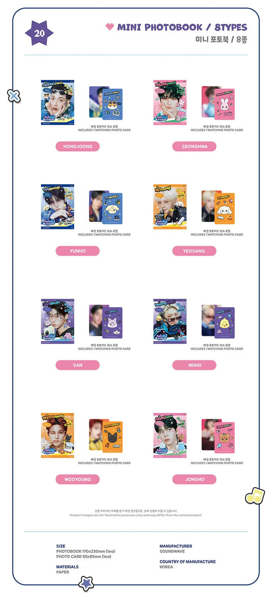 PRE-ORDER!! ATEEZ - ANITEEZ IN COLOR - MINI PHOTOBOOK (Official Pop-Up MD)