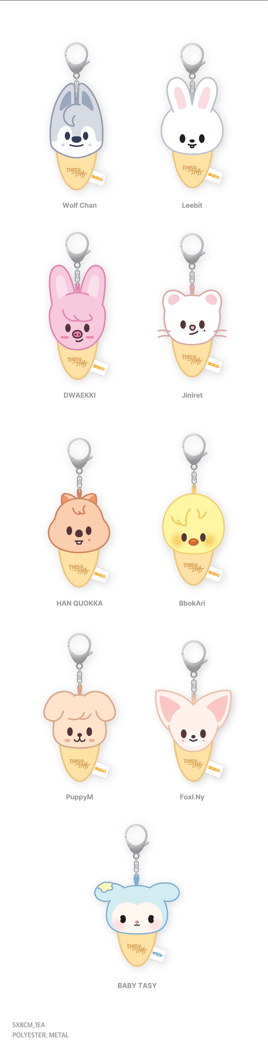 PRE-ORDER!! STRAY KIDS - PLUSH KEYRING ICECREAM Ver. <THIS & THAT POP-UP> (Official MD)