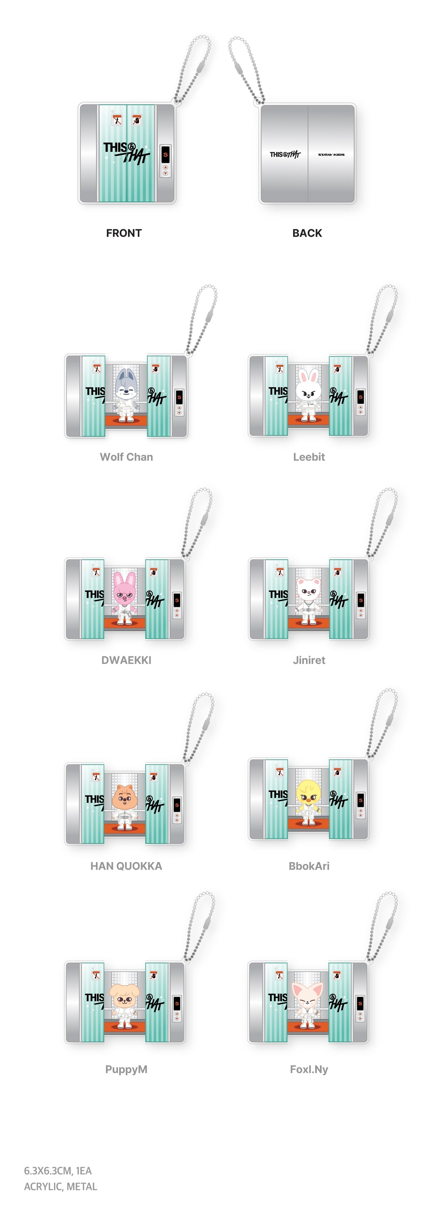 PRE-ORDER!! STRAY KIDS - SKZOO CAPSULE ACRYLIC KEYRING <THIS & THAT POP-UP> (Official MD)