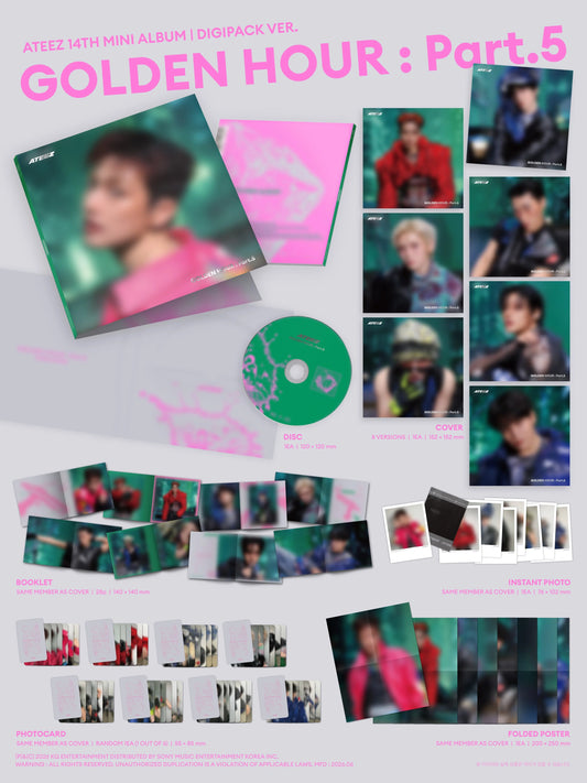 PRE-ORDER!! ATEEZ - GOLDEN HOUR Part: 5 - 14th Mini ALBUM (DIGIPACK Member Version)