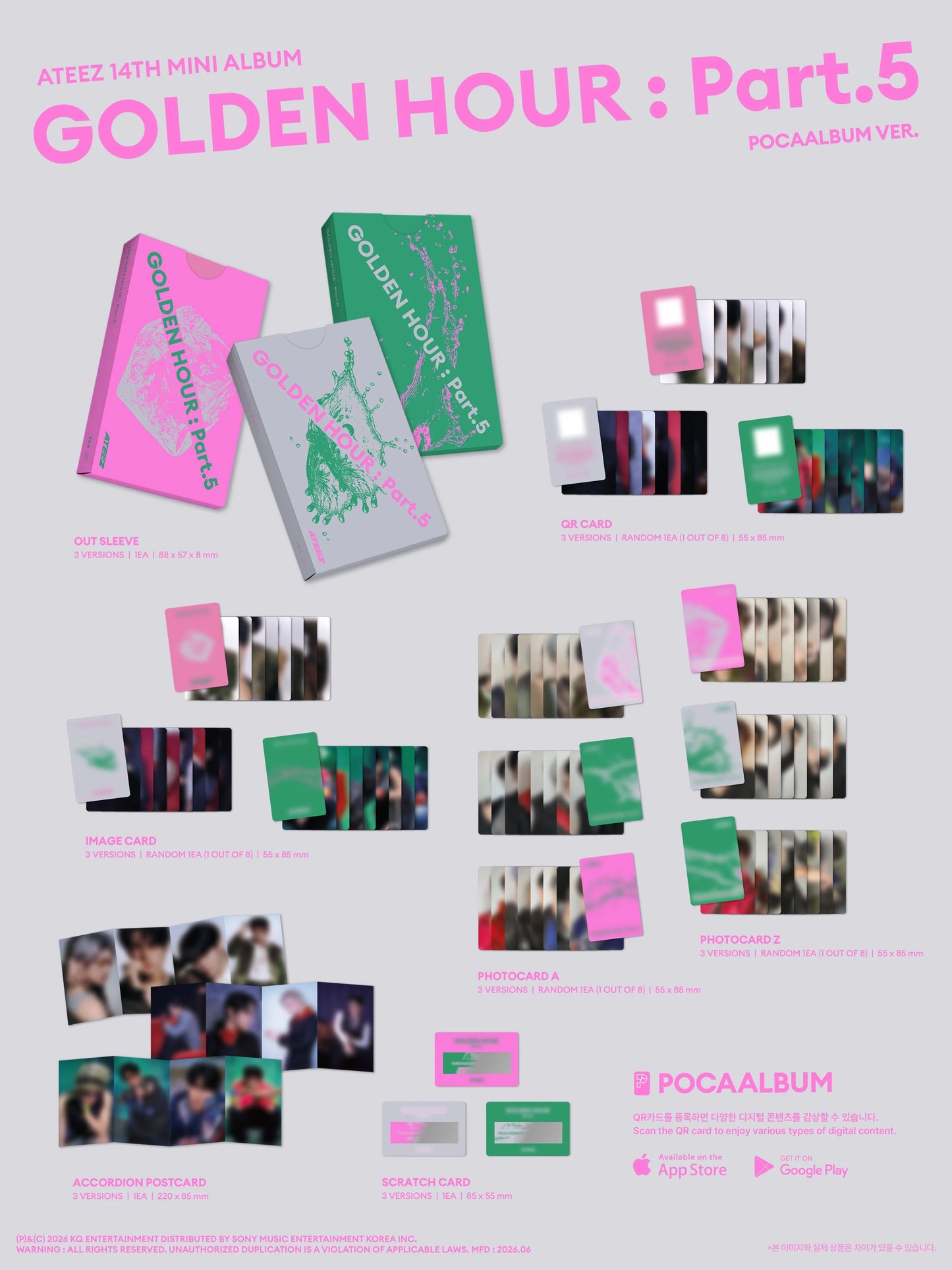 PRE-ORDER!! ATEEZ - GOLDEN HOUR Part: 5 - 14th Mini ALBUM (PACAALBUM Version)