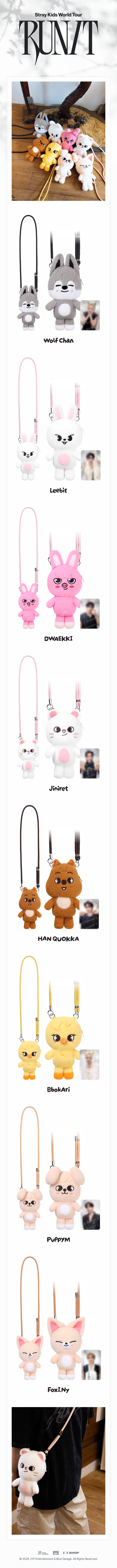 PRE-ORDER!! STRAY KIDS - SKZOO PLUSH CROSS BAG <RUN IT WORLD TOUR> (Official MD)