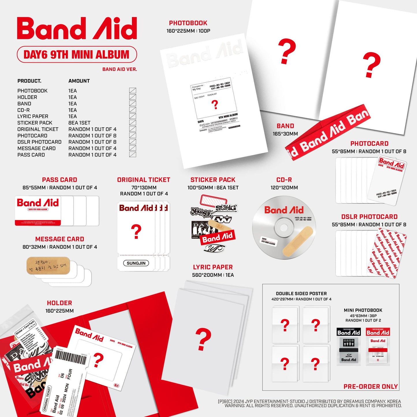 DAY 6 - 9th Mini Album - BAND AID (Rock Band / Band Aid Versions)