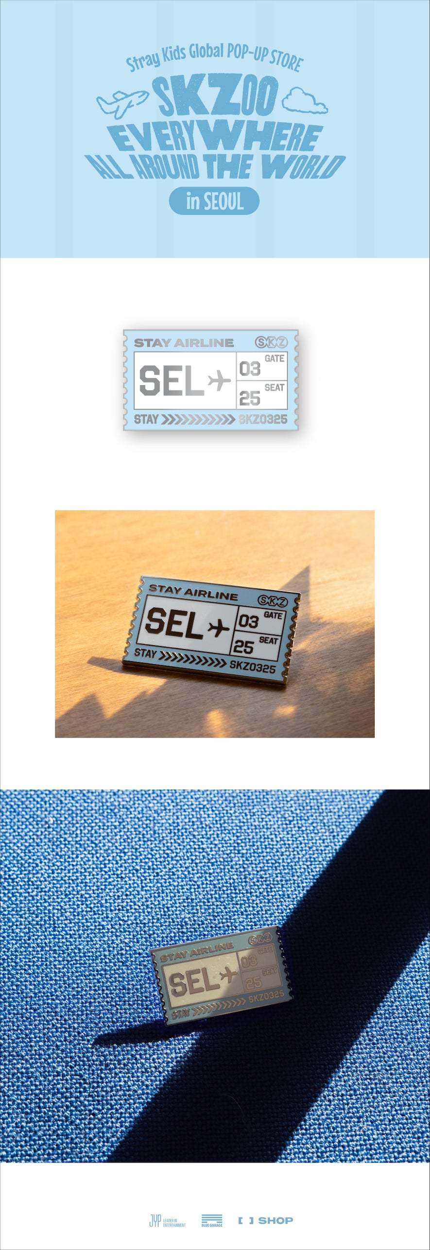 PRE-ORDER!! Stray Kids - SKZOO METAL BADGE SEOUL Version - SKZOO Everywhere All Around The World (Seoul - Official Pop-Up MD)