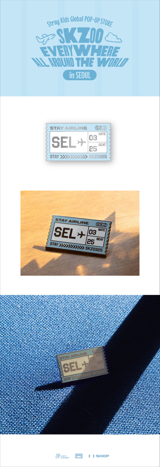 PRE-ORDER!! Stray Kids - SKZOO METAL BADGE SEOUL Version - SKZOO Everywhere All Around The World (Seoul - Official Pop-Up MD)