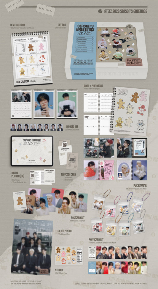PRE-ORDER!! ATEEZ - Pastry Shop 2026 Season's Greetings (POB's)