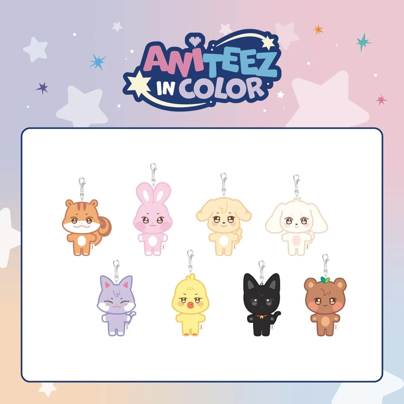PRE-ORDER!! ATEEZ - ANITEEZ IN COLOR - ANITEEZ PLUSH KEYRING(Official Pop-Up MD)