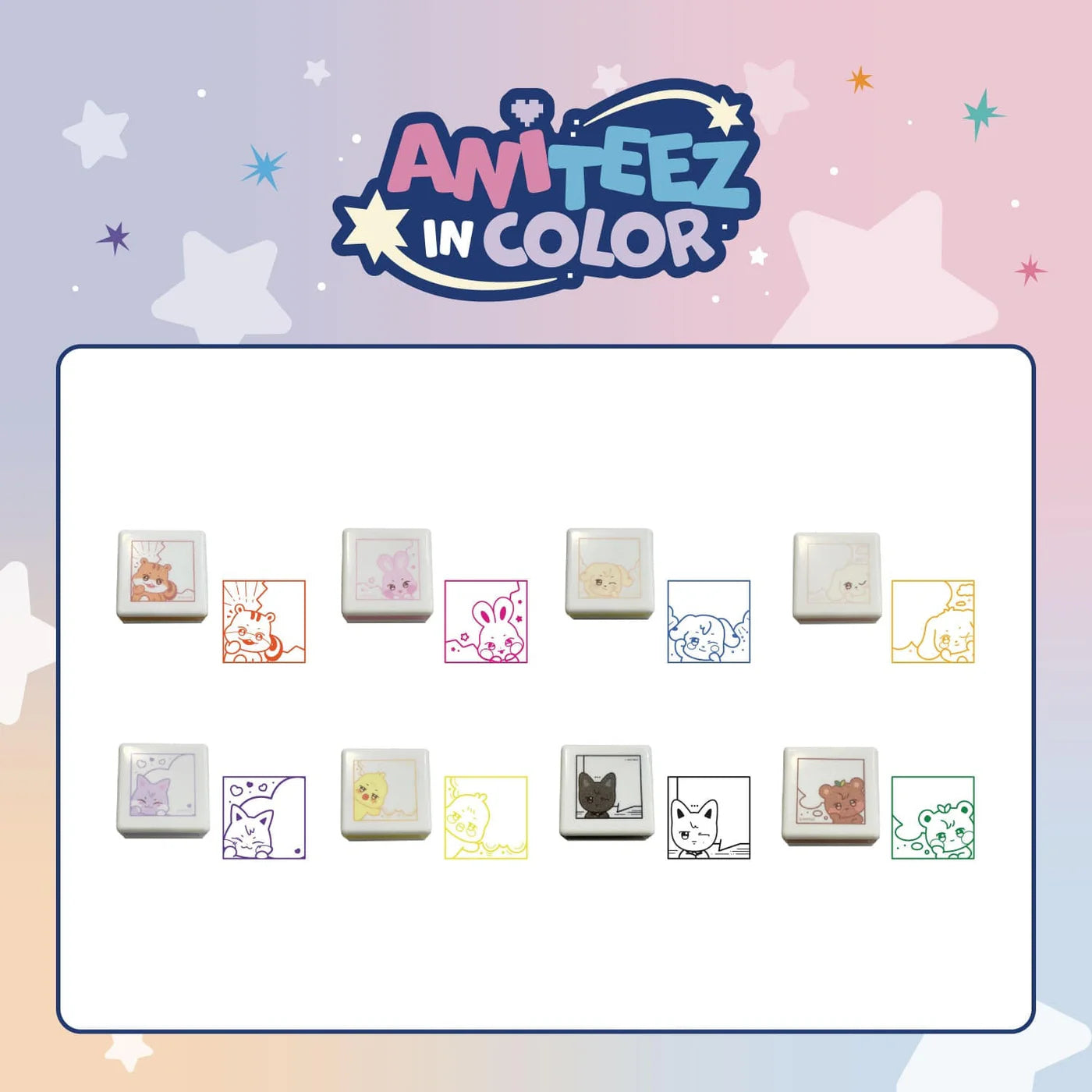 PRE-ORDER!! ATEEZ - ANITEEZ IN COLOR - SPEECH BUBBLE STAMP (Official Pop-Up MD)