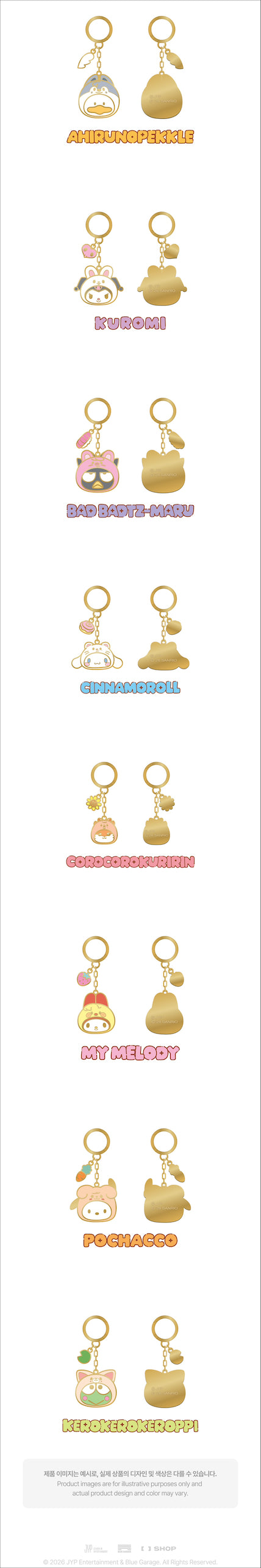PRE-ORDER!! STRAY KIDS - SKZOO X SANRIO CHARACTERS - METAL KEYRING (Official MD)