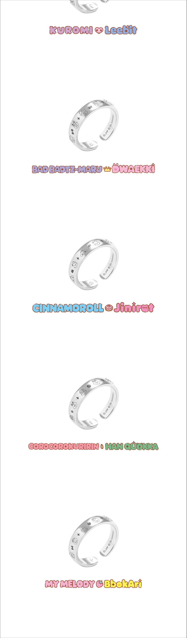 PRE-ORDER!! STRAY KIDS - SKZOO X SANRIO CHARACTERS - RING (Official MD)